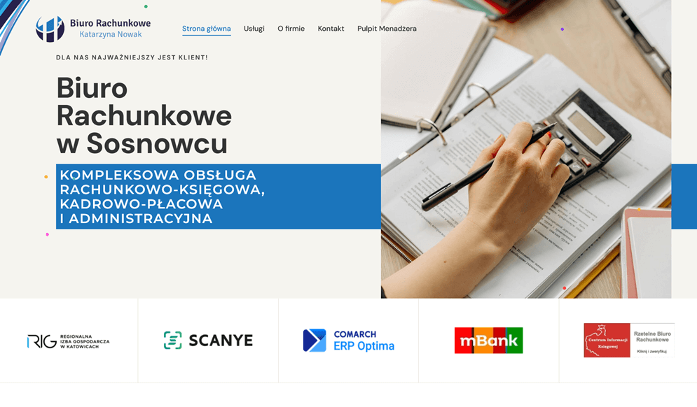 Projekt strony internetowej Kn Biuro