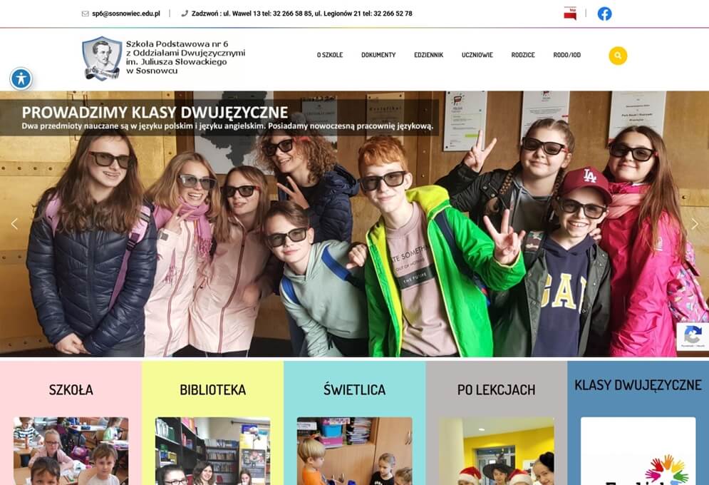 Projekt strony internetowej Sosnowiec SP6